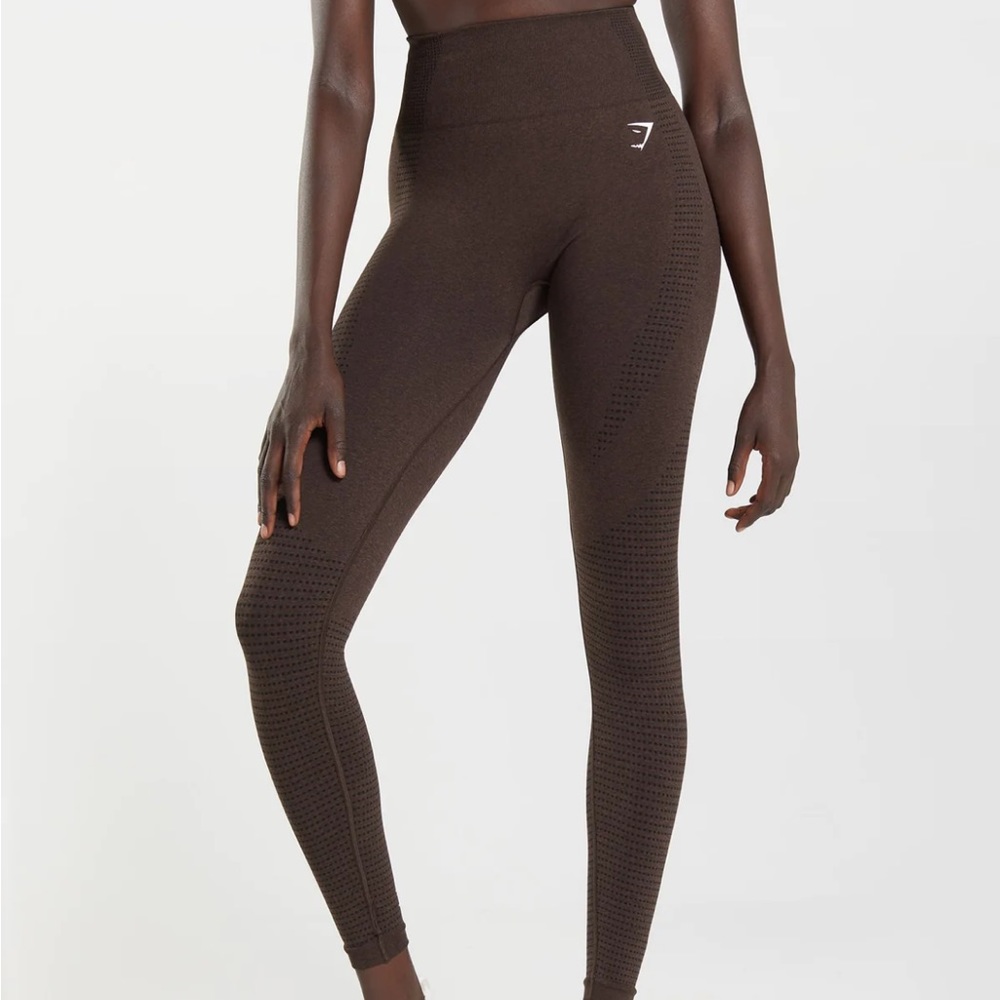 Gymshark Vital Seamless 2.0 Leggings in Cherry Brown Marl